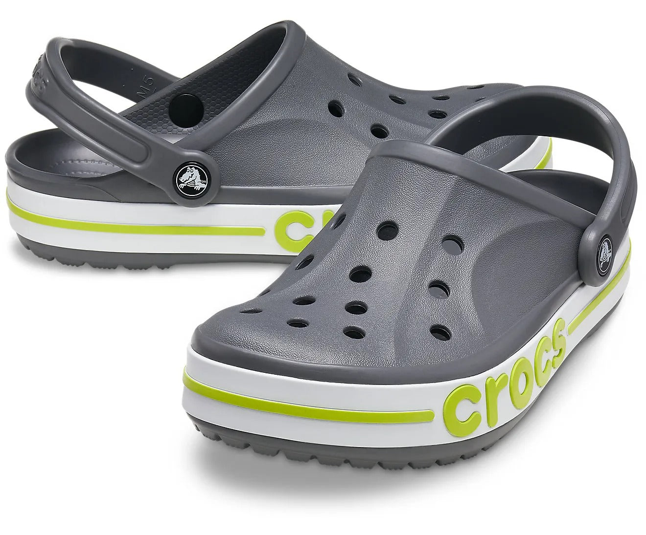 Baybands Casual Clogs (Slate Grey - Lime Punch)